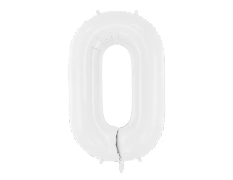 Folinis balionas "0", white (86 cm)