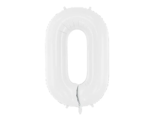 Folinis balionas "0", white (86 cm)