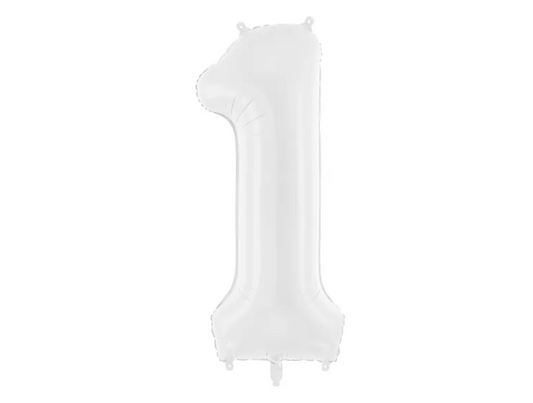 Folinis balionas "1", white (86 cm)