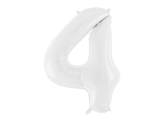Folinis balionas "4", white (86 cm)