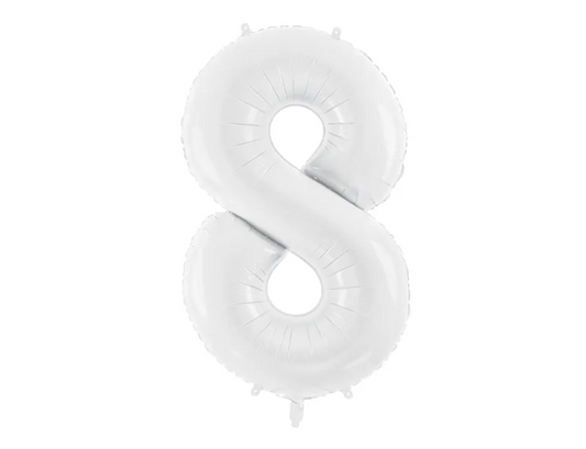 Folinis balionas "8", white (86 cm)