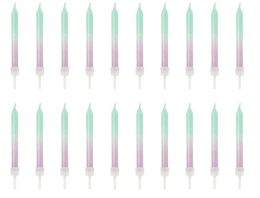 Ombre stiliaus žvakutės, 6 cm, (20 vnt.)