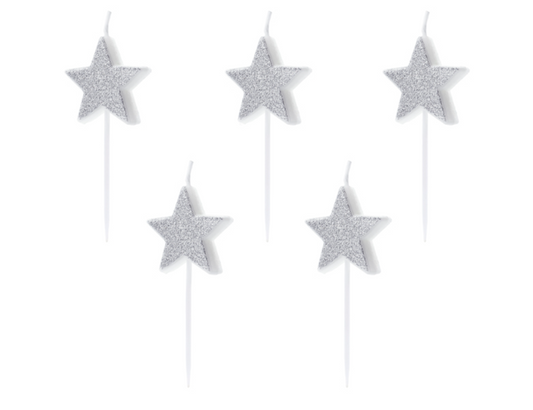 Žvakutės "Žvaigždės", 3,5 cm, (5 vnt.)