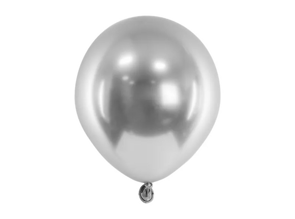 Chrominiai GLOSSY balionai 12 cm, Silver