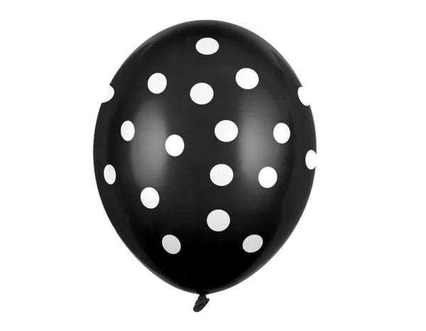 Lateksinis balionas su taškeliais, juodas