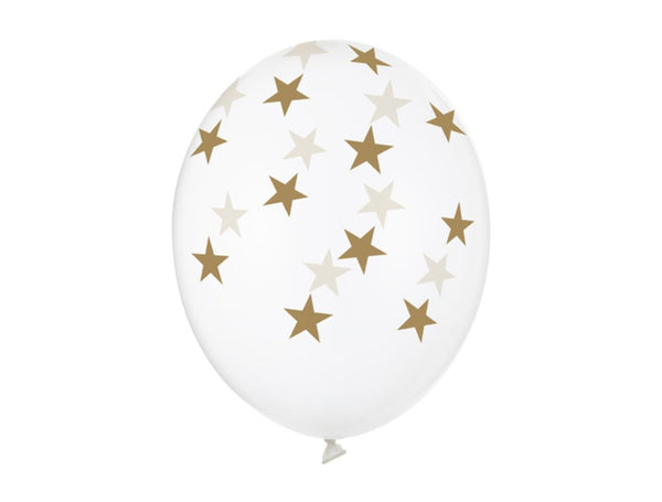 Lateksinis balionas su žvaigždutėmis, skaidrus