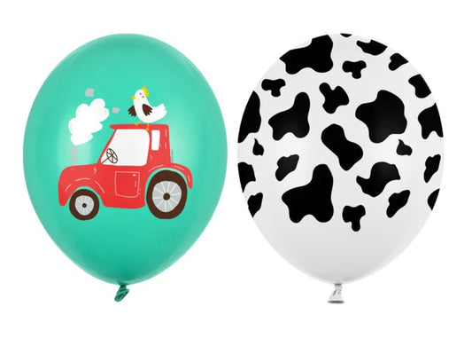 Lateksinių balionų rinkinys "Farm", 6 vnt., 30 cm