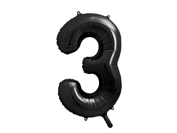 Folinis balionas "3", black (86 cm)