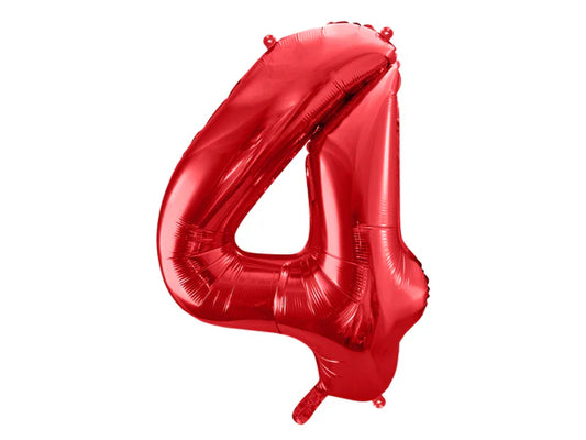 Folinis balionas "4", red (86 cm)