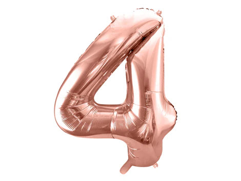 Folinis balionas "4", rose gold (86 cm)