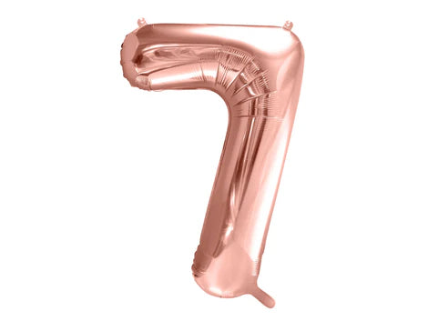 Folinis balionas "7", rose gold (86 cm)