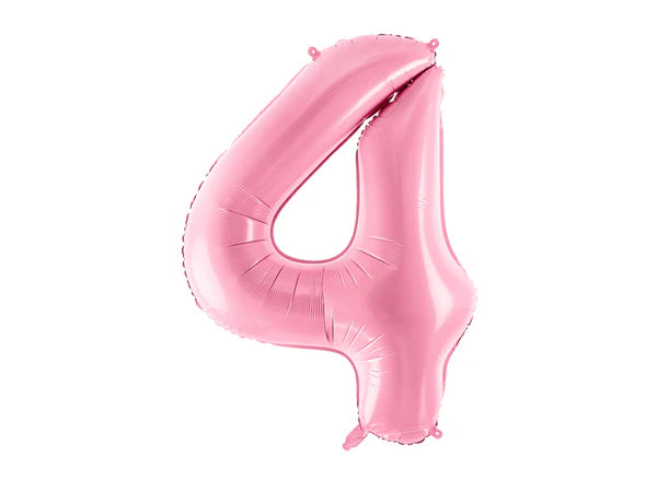 Folinis balionas "4", pink (86 cm)
