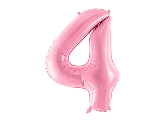 Folinis balionas "4", pink (86 cm)