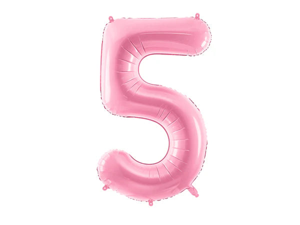 Folinis balionas "5", pink (86 cm)