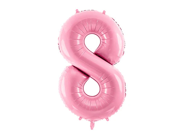 Folinis balionas "8", pink (86 cm)