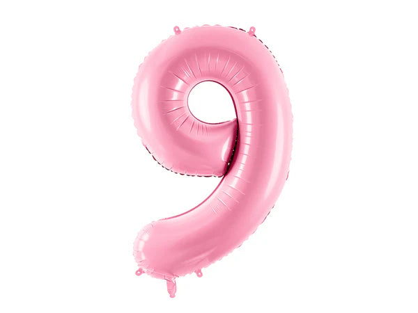 Folinis balionas "9", pink (86 cm)