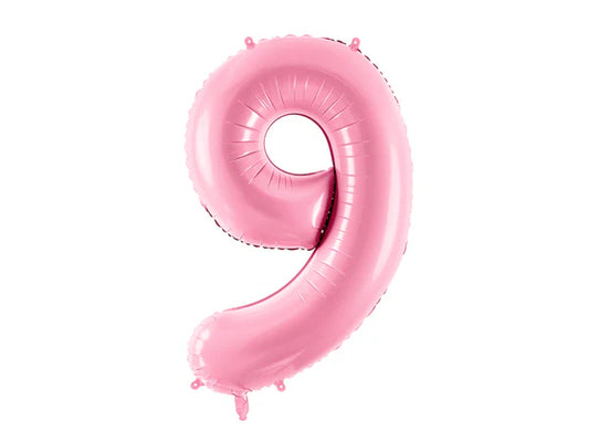 Folinis balionas "9", pink (86 cm)