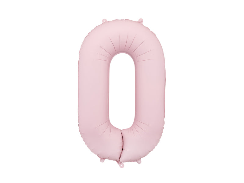 Folinis balionas "0", light pink (86 cm)