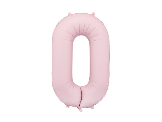 Folinis balionas "0", light pink (86 cm)