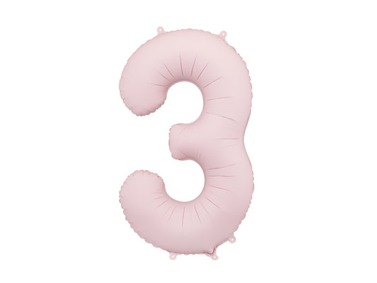 Folinis balionas "3", light pink (86 cm)