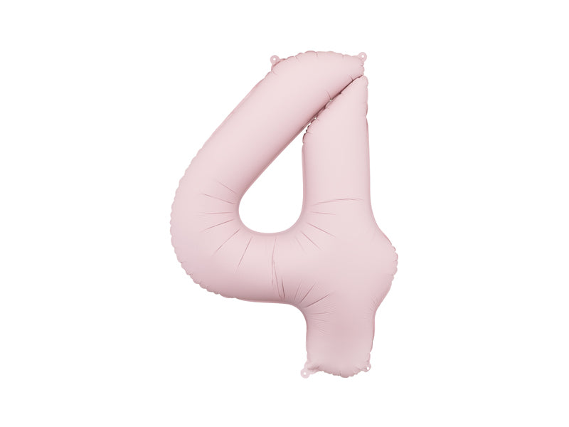 Folinis balionas "4", light pink (86 cm)