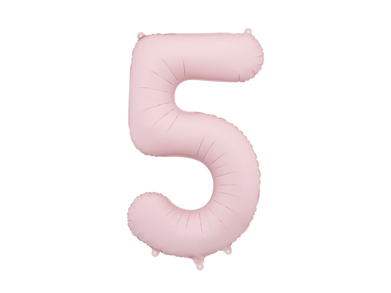 Folinis balionas "5", light pink (86 cm)