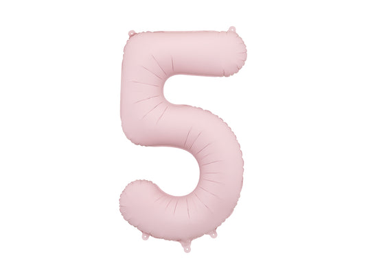 Folinis balionas "5", light pink (86 cm)