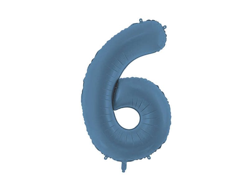 Folinis balionas "6", navy blue (86 cm)