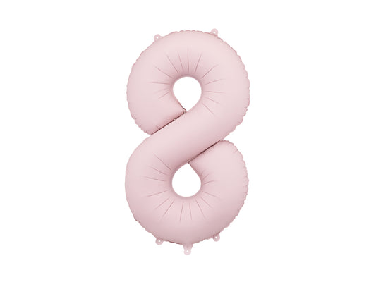 Folinis balionas "8", light pink (86 cm)