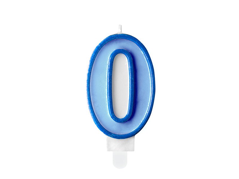 Žvakutė "0", 7 cm, blue