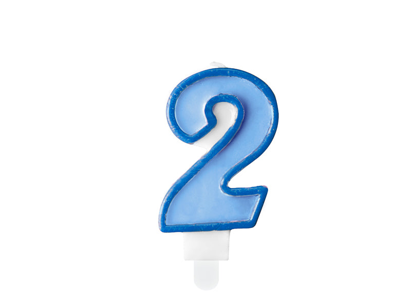 Žvakutė "2", 7 cm, blue
