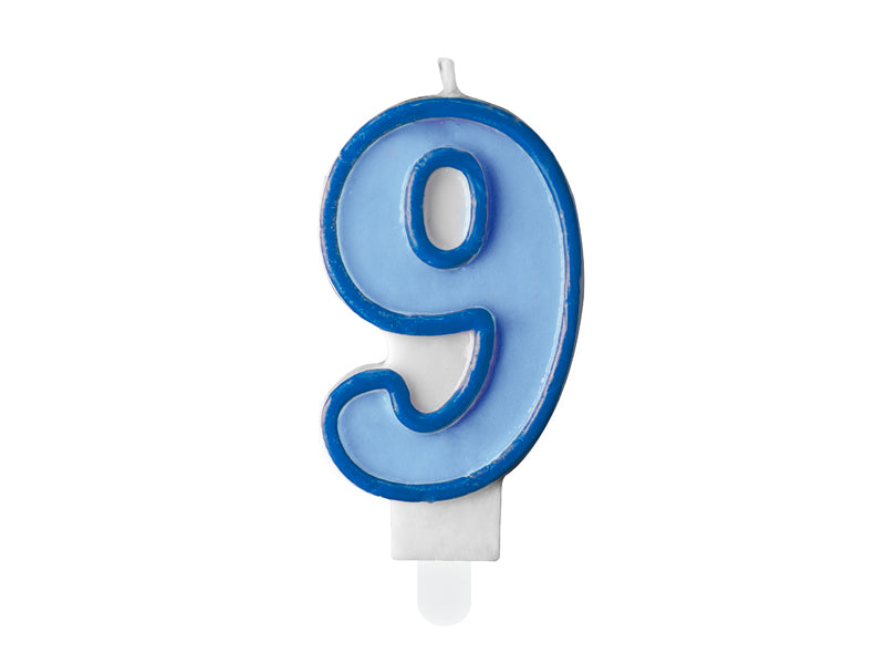 Žvakutė "9", 7 cm, blue