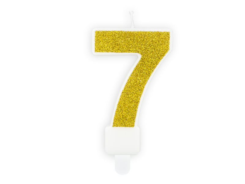 Žvakutė "7", 7 cm, gold