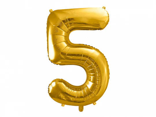 Folinis balionas "5", gold (86 cm)