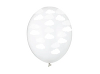 Lateksinis balionas su debesėliais, 30 cm