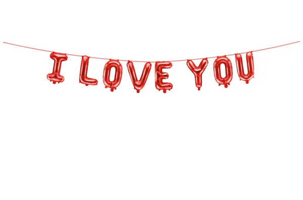 Balionai raidės "I LOVE YOU"