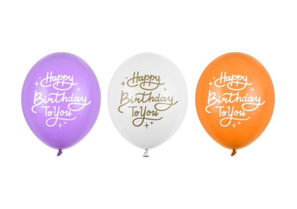Lateksinių balionų rinkinys "Happy Birthday", 3 vnt.