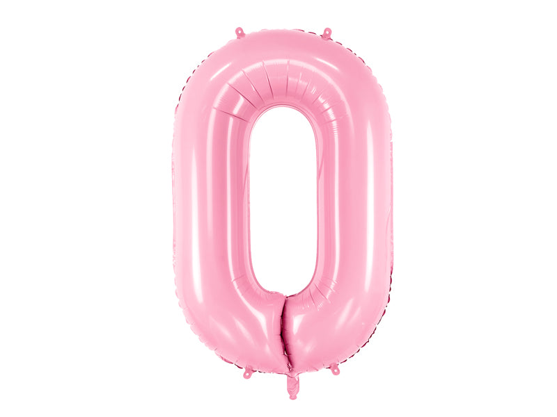 Folinis balionas "0", pink (86 cm)