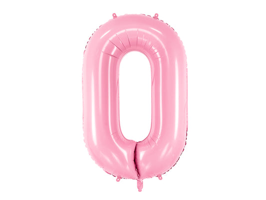 Folinis balionas "0", pink (86 cm)