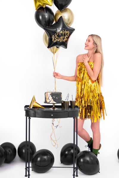 Folinis balionas žvaigždutė "Happy Birthday"