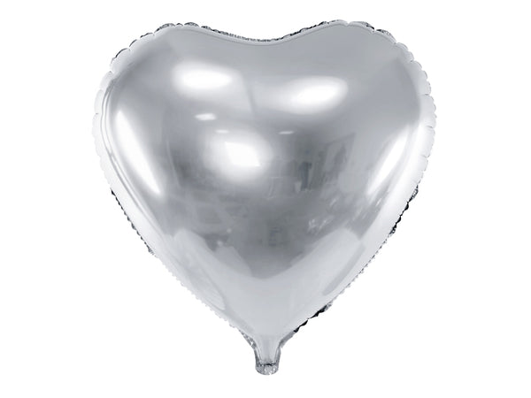 Folinis balionas "Širdis", sidabrinė