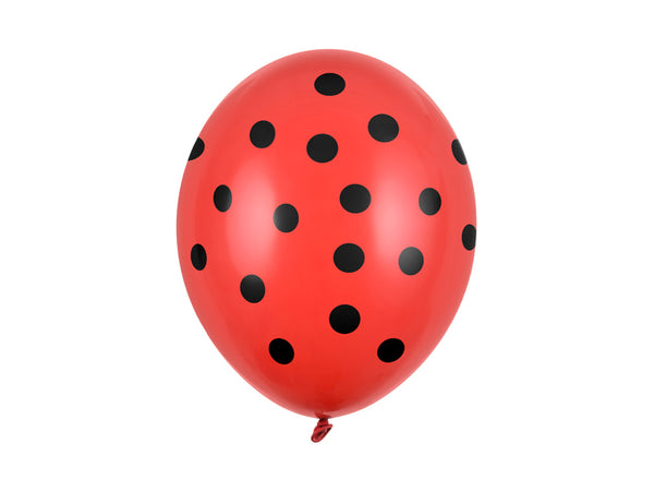 Lateksinis balionas su taškeliais, raudona/juoda