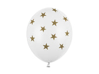 Lateksinis balionas su žvaigždutėmis, baltas