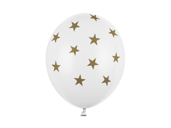 Lateksinis balionas su žvaigždutėmis, baltas