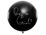 Balionas "Boy or Girl", 1 m, rožinis konfeti