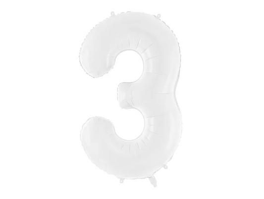 Folinis balionas "3", white (86 cm)