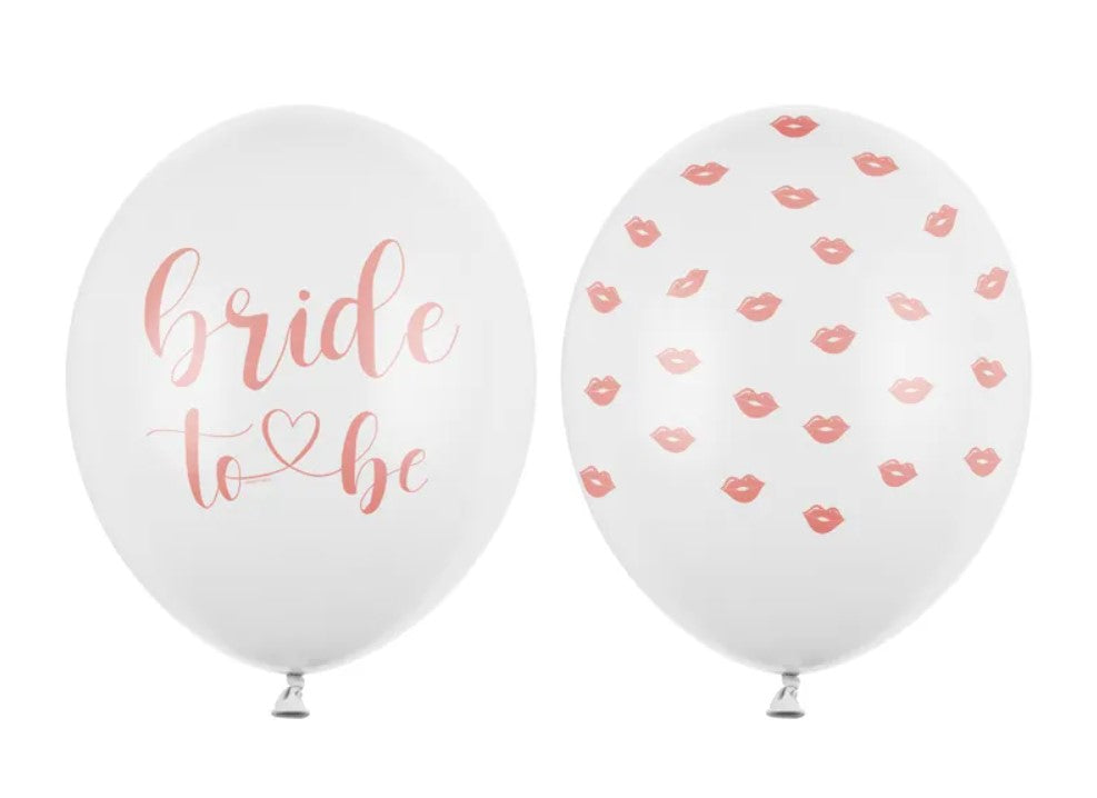 Lateksinių balionų rinkinys "Bride to be", 6 vnt., 30 cm