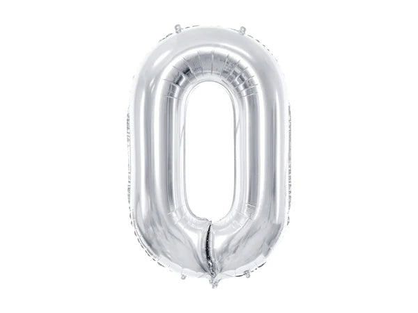 Folinis balionas "0", silver (86 cm)