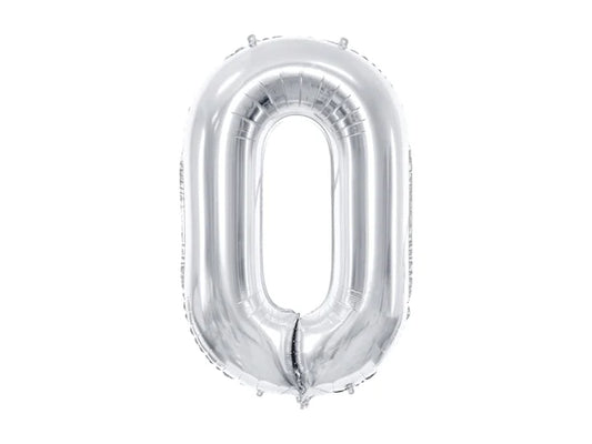 Folinis balionas "0", silver (86 cm)
