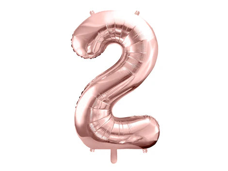 Folinis balionas "2", rose gold (86 cm)